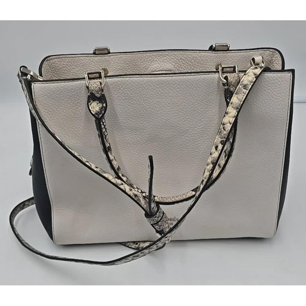 Kate Spade Leila Medium‎ Triple Compartment Satchel Bag Pebbled Crossbody